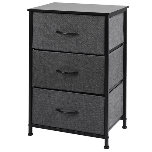 3-Drawer Fabric Dresser Storage Tower Vertical Foldable Pull Bins for Home sold Black